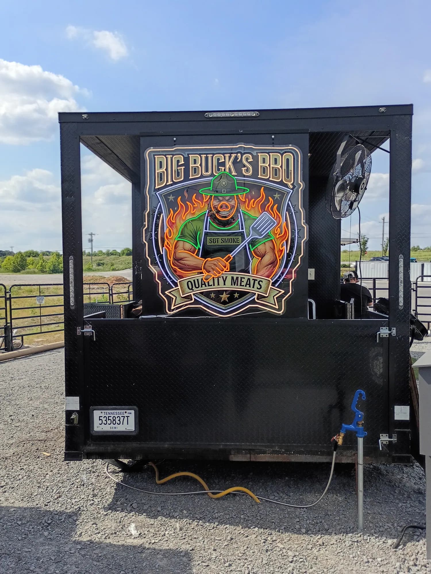 Finished custom mobile food-service trailer fabrication