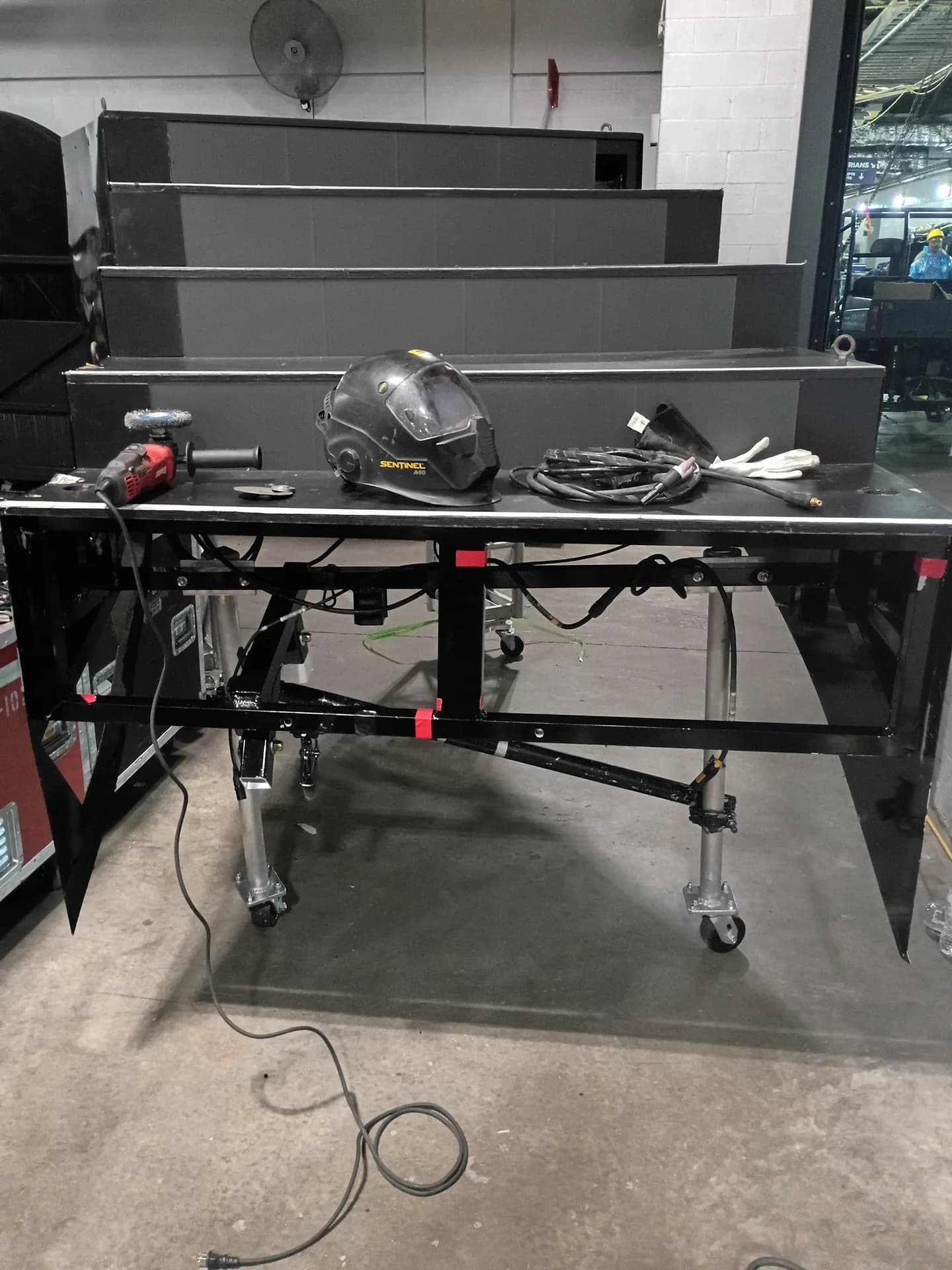 On-site aluminum staircase TIG welding repair