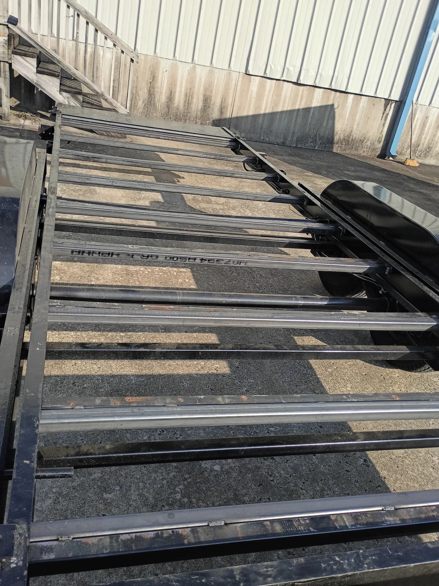 Trailer undergoing structural welding repair
